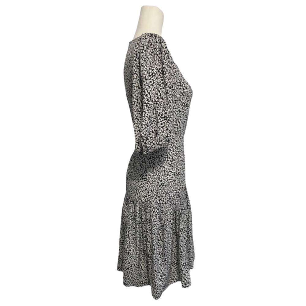 Free People Short Sleeve Tear Drop Back Black & White Dress - Size Small - Picture 4 of 15